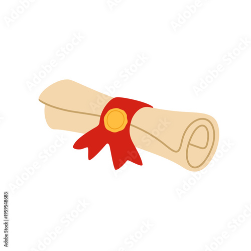 Rolled Academic Diploma With Seal