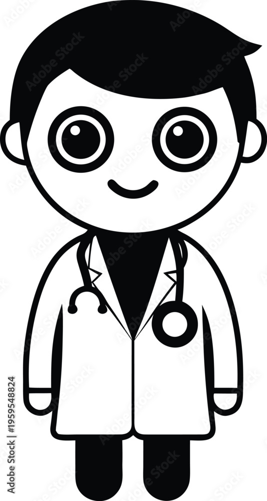 Fototapeta premium cartoon doctor with stethoscope