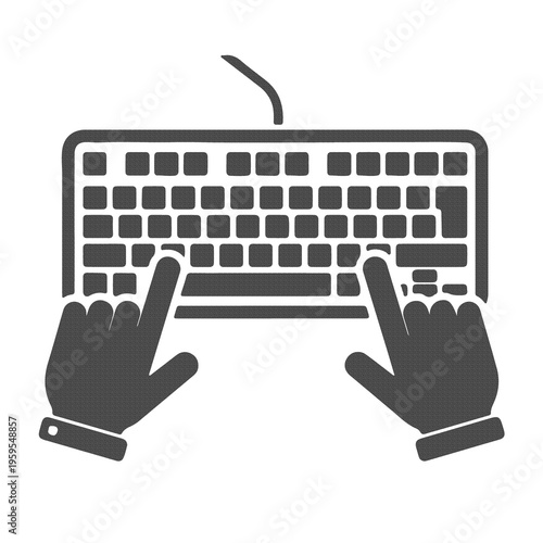 Obraz na płótnie Typing Keyboard Icon – Data Input Work Minimal Flat Vector UI Symbol Design