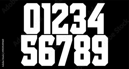  number set for jersey with modern and retro style