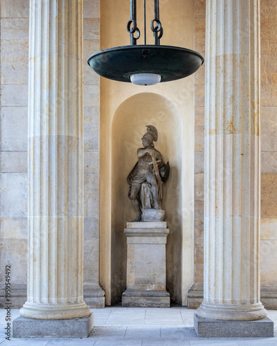 Guardian Statue in Stone Niche