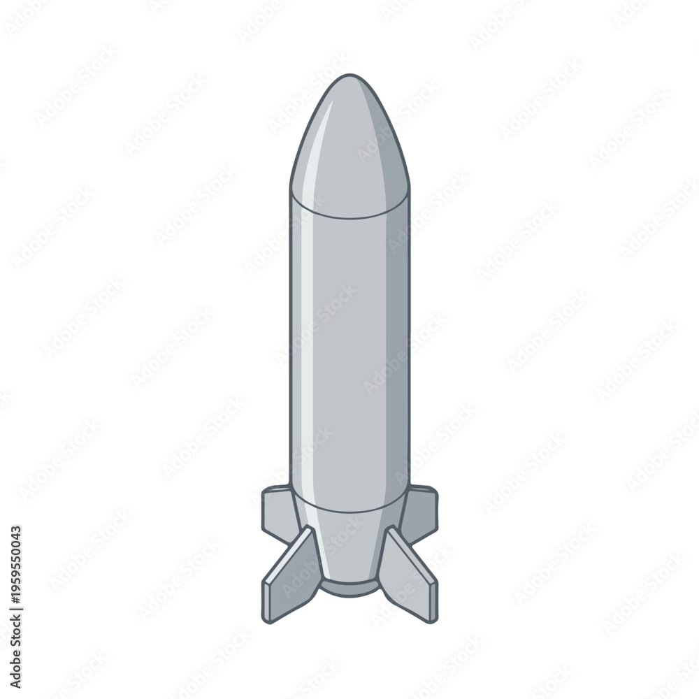 Naklejka premium large missile launching vertically minimalist vector 007
