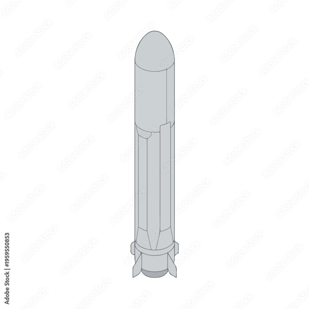 Naklejka premium large missile launching vertically minimalist vector 003