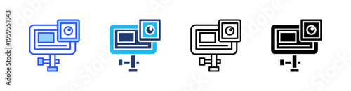 Action Camera Multi Style Icon Set Vector 