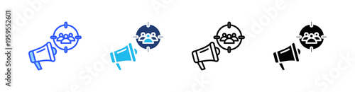 Audience Multi Style Icon Set Vector 