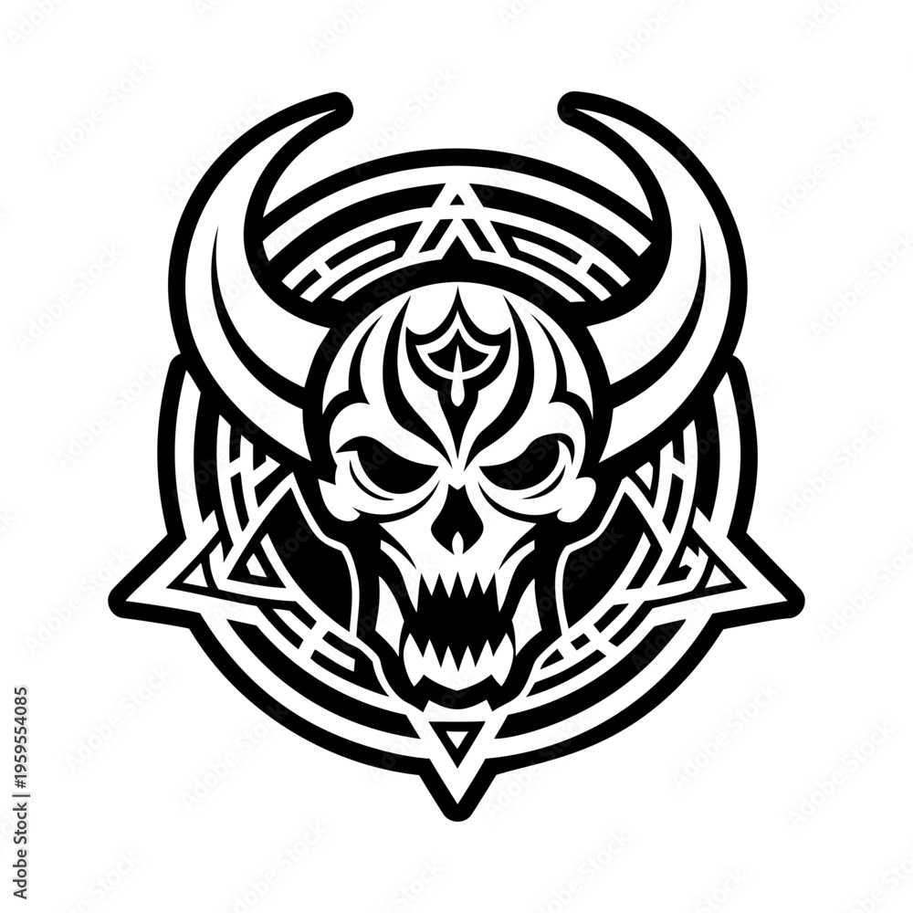 Fototapeta premium Demon symbol icon in solid style