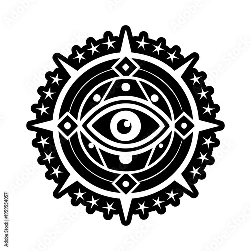 A filled style icon of cosmic eye symbol