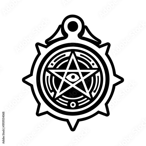 A glyph style icon of cursed amulet symbol