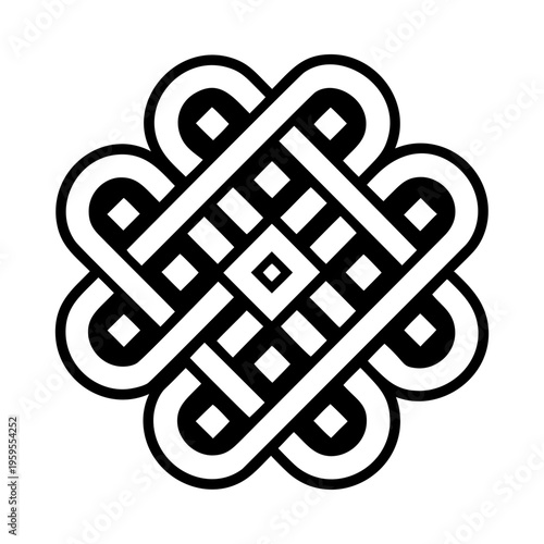 Eternal knot symbol icon in solid style