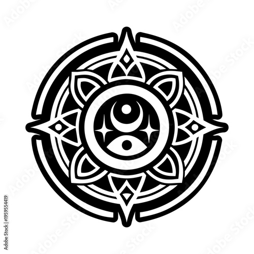 A filled style icon of lunar amulet symbol