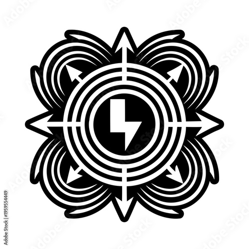 Magic spell symbol icon in filled style