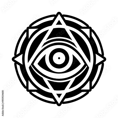 Precognition eye symbol icon in solid style
