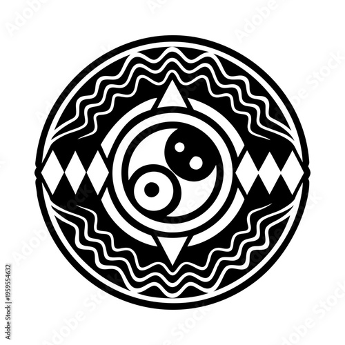 A solid style icon of psychic waves symbol