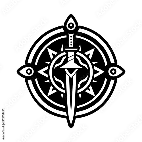 A glyph style icon of ritual dagger symbol