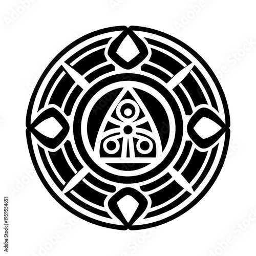 A filled style icon of ritual stone symbol