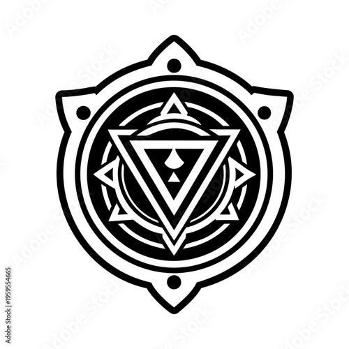 A glyph style icon of protection amulet symbol