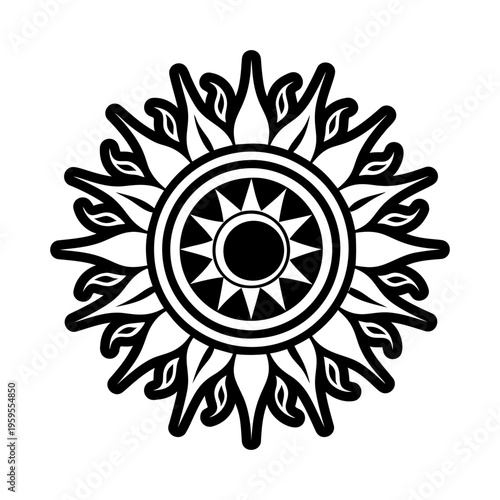 Solar flare icon in glyph style