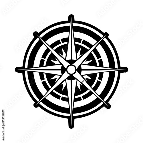A glyph style icon of spectral compass symbol