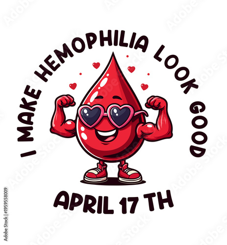 Flat vector design for World Hemophilia Day April 17th