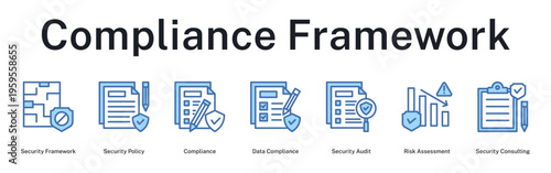 Compliance Framework establishing security policies, audit procedures, risk assessment, and regulatory adherence standards