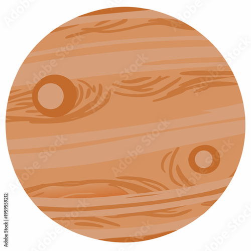 Stylized illustration of the planet jupiter with visible atmospheric features