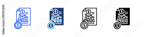 Debt Multi Style Icon Set Vector 