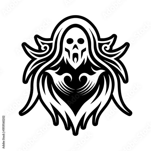 Ghostly apparition icon in glyph style
