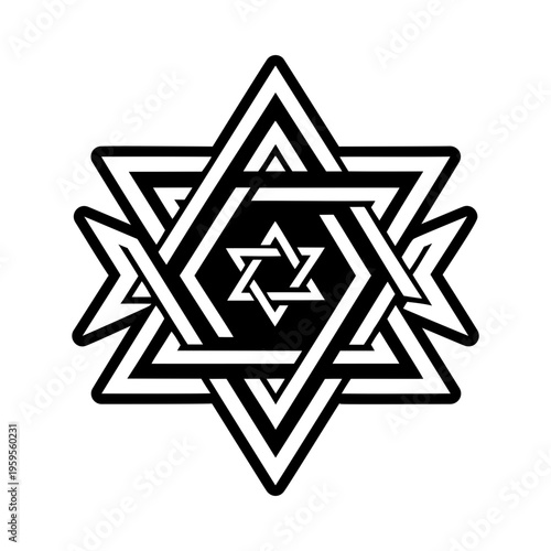 A filled style icon of hexagram symbol