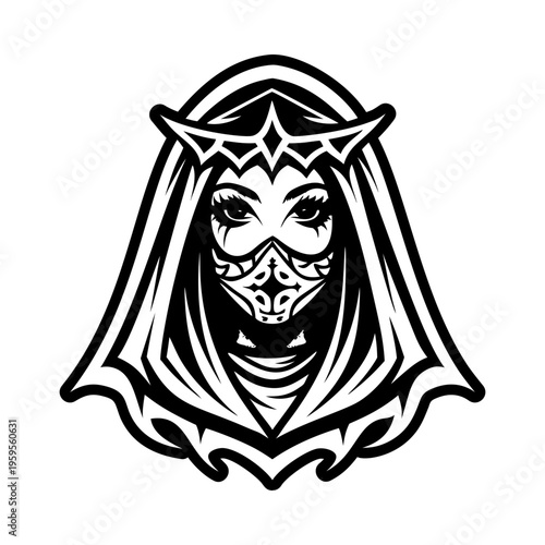 A filled style icon of shadowy veil symbol
