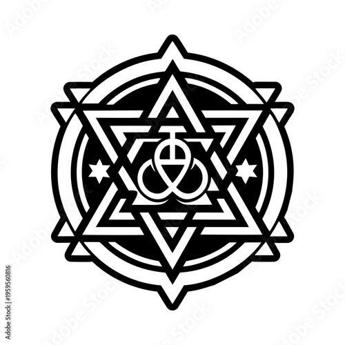 A solid style icon of tetragrammaton symbol
