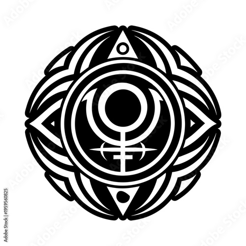 Uranus tattoo icon in solid style
