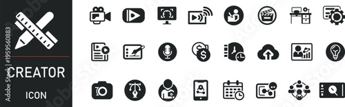 Vector illustration of number icons set for web buttons and digital design