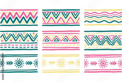 Colorful geometric patterns and designs 1.