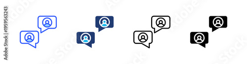 Conversation Multi Style Icon Set Vector 