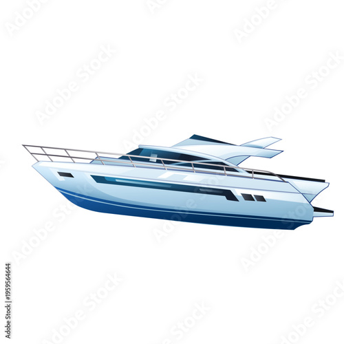 Modern Yacht on the Water: A sleek and stylish yacht glides gracefully across the water, its streamlined design promising a luxurious and adventurous journey. 