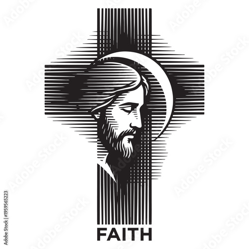 Jesus Christ profile portrait faith.