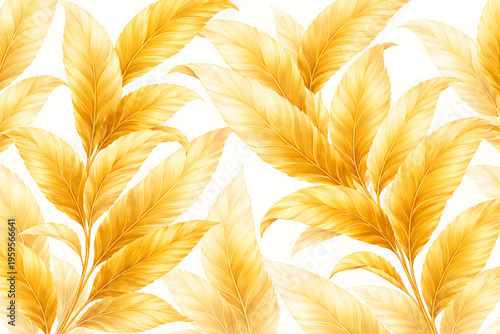 エレガントな金色のトロピカルリーフの背景