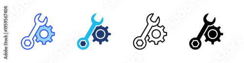 Refinement Multi Style Icon Set Vector 