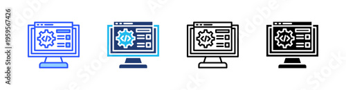 Software Development Multi Style Icon Set Vector 