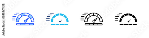 Speed Multi Style Icon Set Vector 