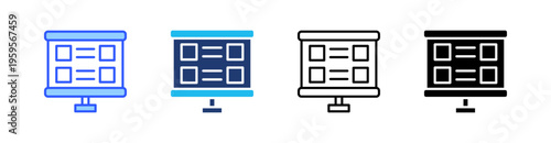Storyboard Multi Style Icon Set Vector 