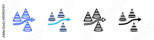 Obstacle Multi Style Icon Set Vector 