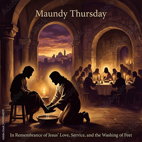 Jesus washing his disciples feet on maundy thursday