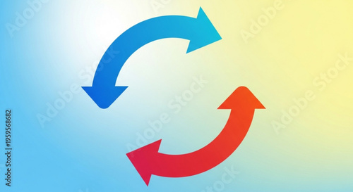 Circular arrows exchange symbol on gradient background representing swap or exchange concept