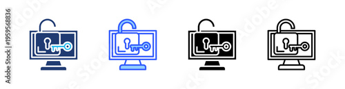 Access Multi Style Icon Set Vector 