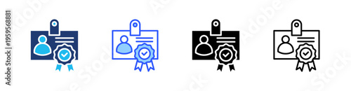 Credentials Multi Style Icon Set Vector 