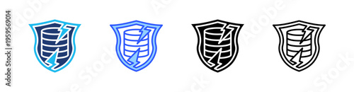 Breach Multi Style Icon Set Vector 