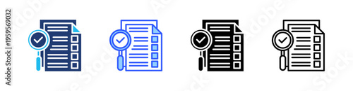 Audit Findings Multi Style Icon Set Vector 