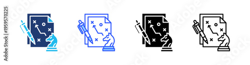 Strategy Multi Style Icon Set Vector 