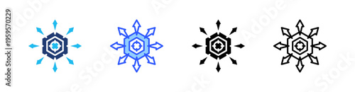 Pivot Multi Style Icon Set Vector 